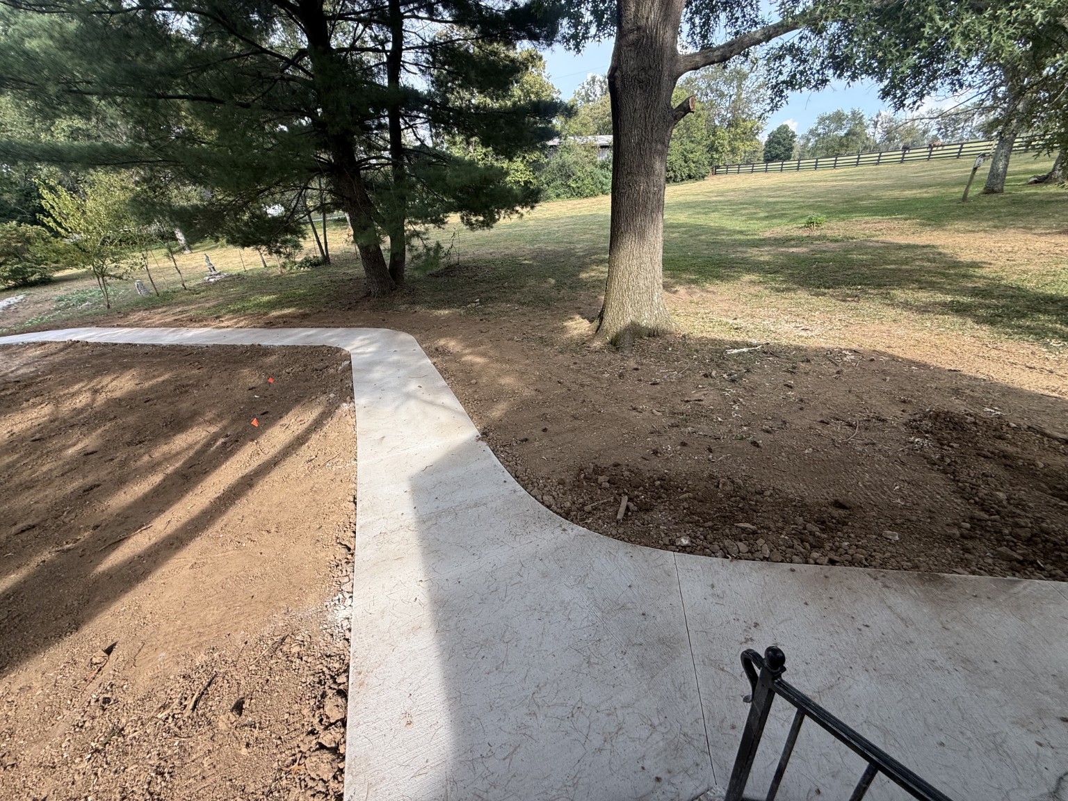 Curved walkway installation completed project